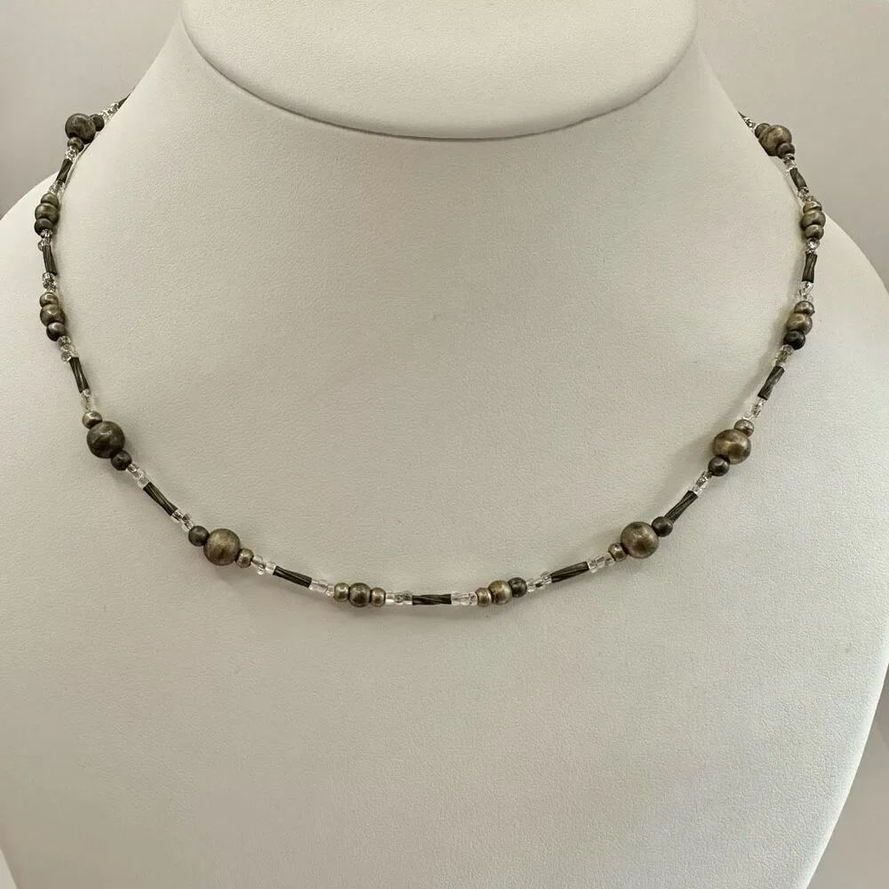 Grey beaded necklace
